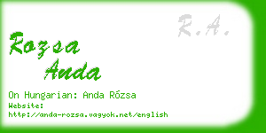 rozsa anda business card
